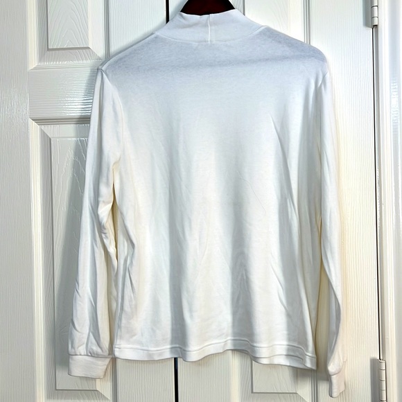 White Long Sleeve Mock Turtleneck Base Layer Sz Large - Picture 2 of 7